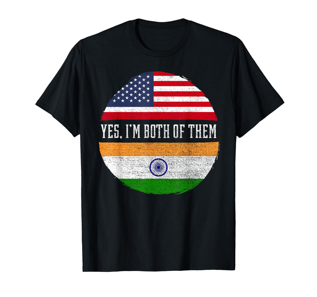 Half American Half Indian Usa Flag T-Shirt - Graphic Print for Adults - T-Shirt, Sweatshirt, Hoodie