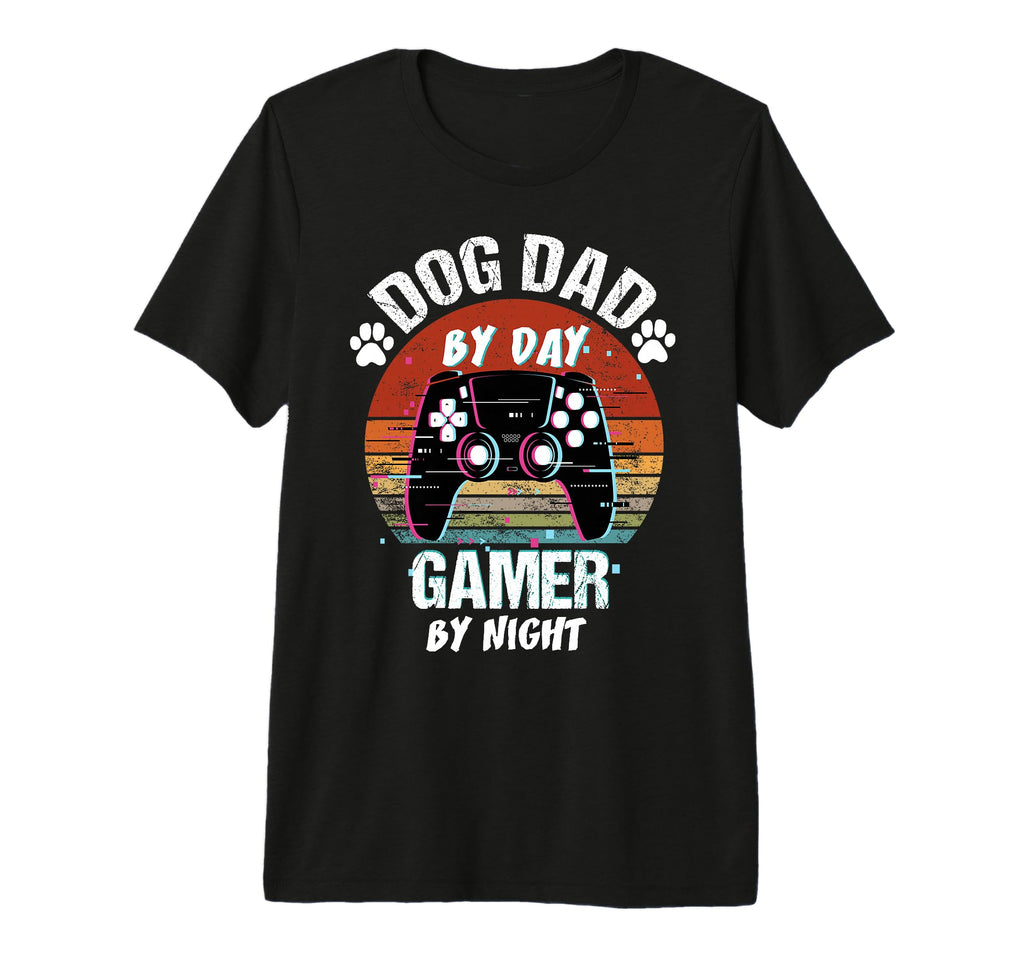 Mens Dog Dad Day Gamer Night Fathers Day T-Shirt - Custom Art Print Unisex - T-Shirt, Sweatshirt, Hoodie