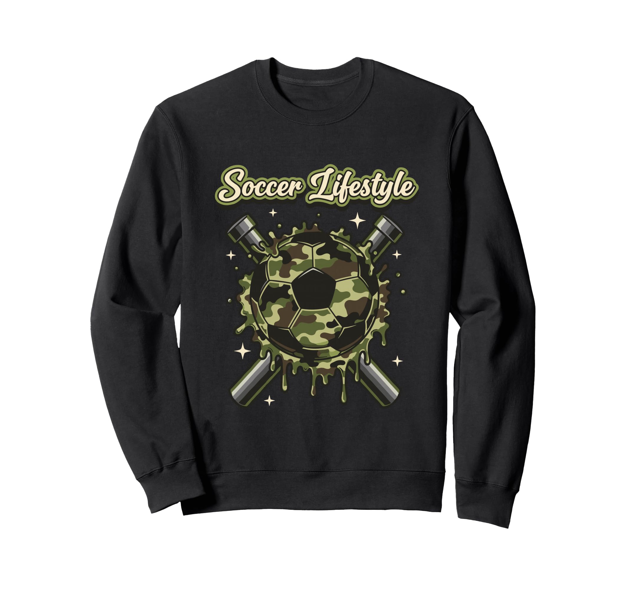 Camo Soccer Drip Life Sweatshirt - Novelty Apparel Men Women - T-Shirt, Sweatshirt, Hoodie