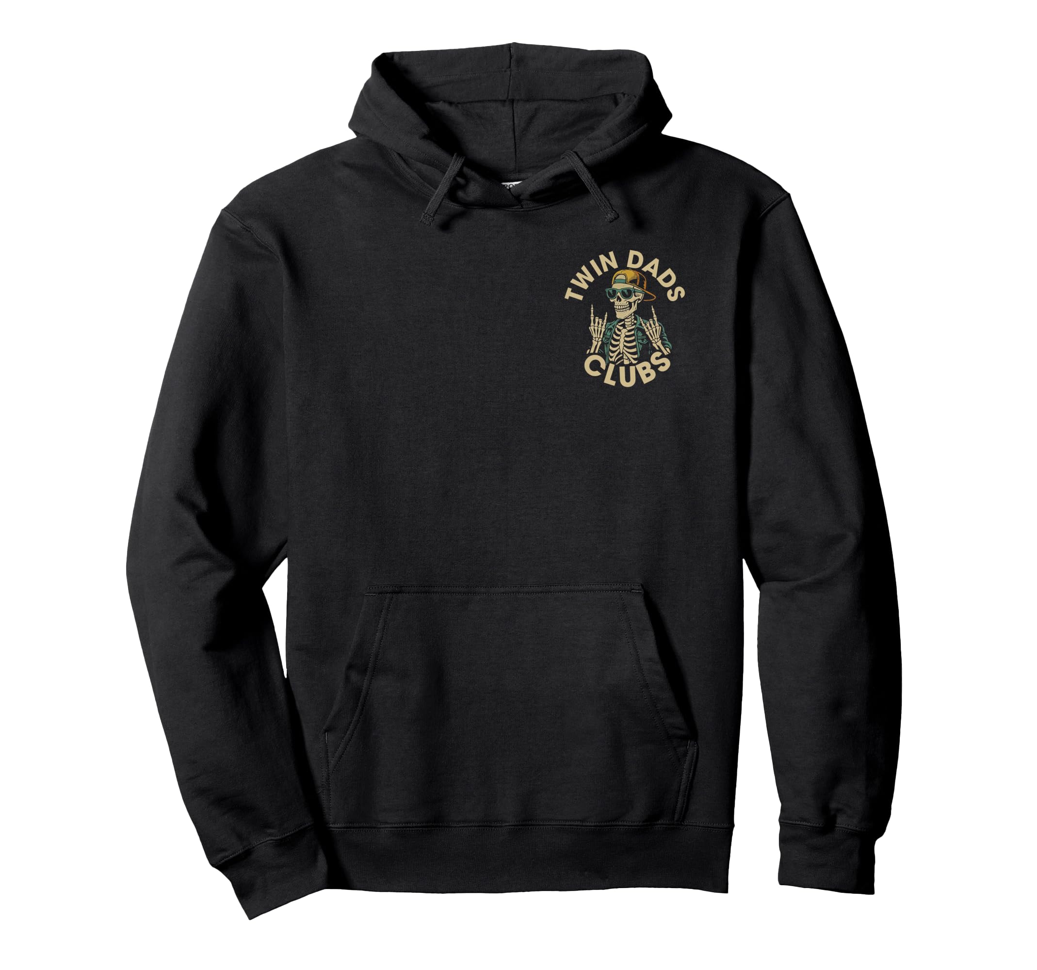 2 Sided Skeleton Twin Dads Club Hoodie - Trendy Graphic Men Women - T-Shirt, Sweatshirt, Hoodie