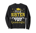 Proud Sister Two 2026 Graduates Sweatshirt - Fun Novelty Design for Adults - T-Shirt, Sweatshirt, Hoodie