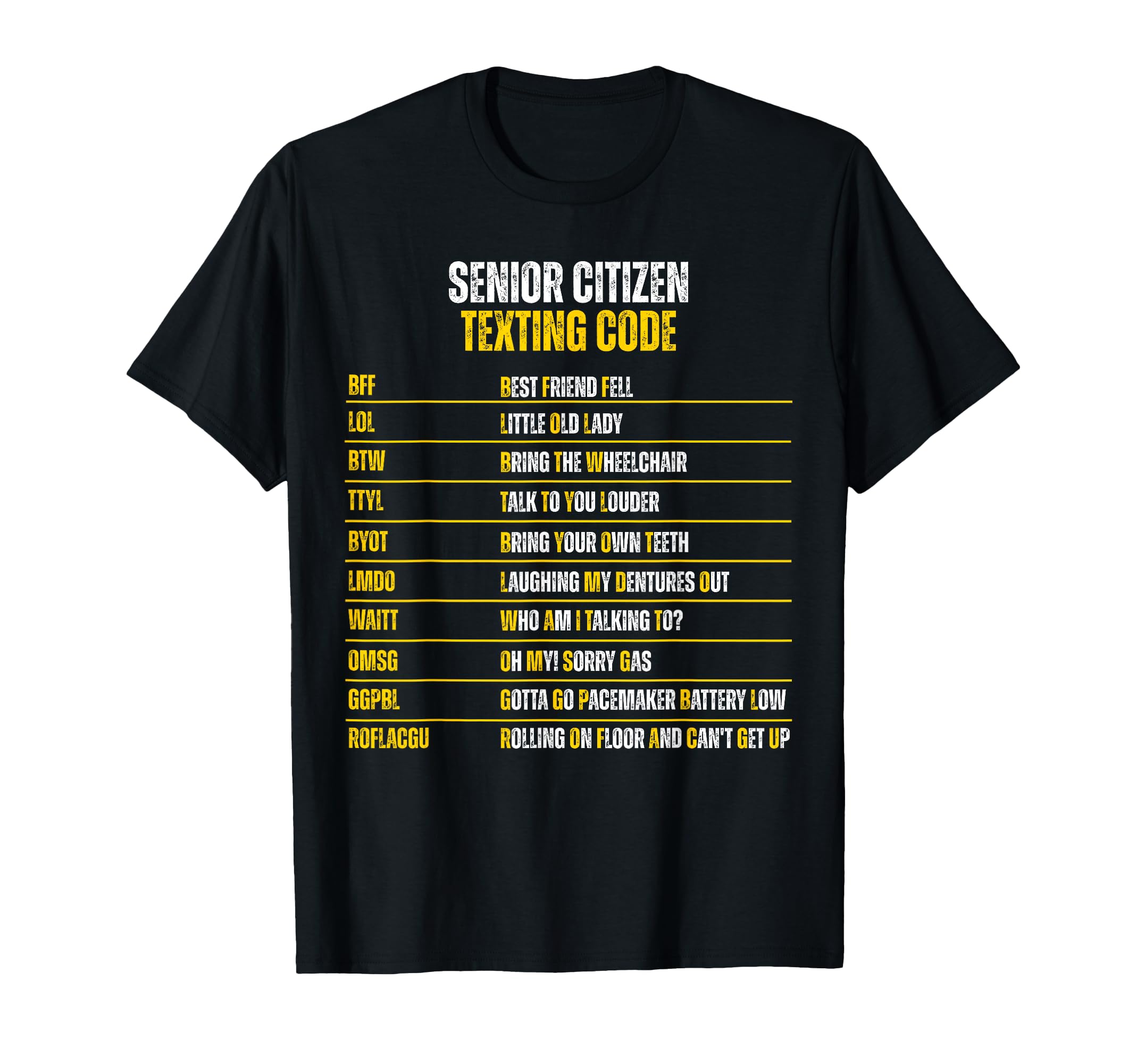 Funny Senior Citizens Texting Code T-Shirt - Graphic Print Men Women - T-Shirt, Sweatshirt, Hoodie