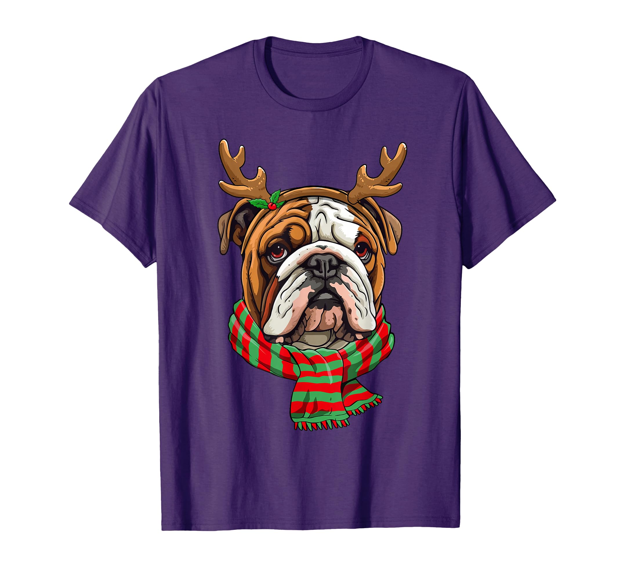 English Bulldog Dog Reindeer Santa T-Shirt - Streetwear Style for Adults - T-Shirt, Sweatshirt, Hoodie