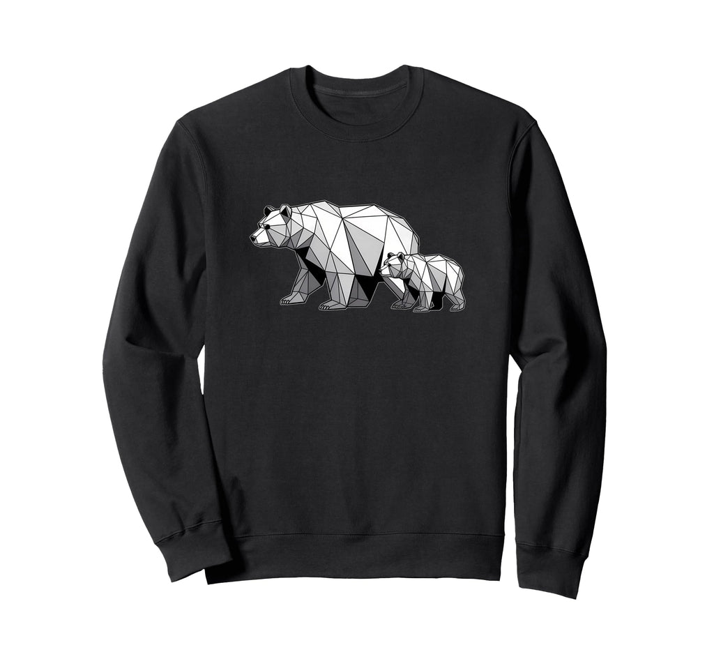 Wildlife Geometric Papa Mama Bear Sweatshirt - Trendy Graphic for Adults - T-Shirt, Sweatshirt, Hoodie