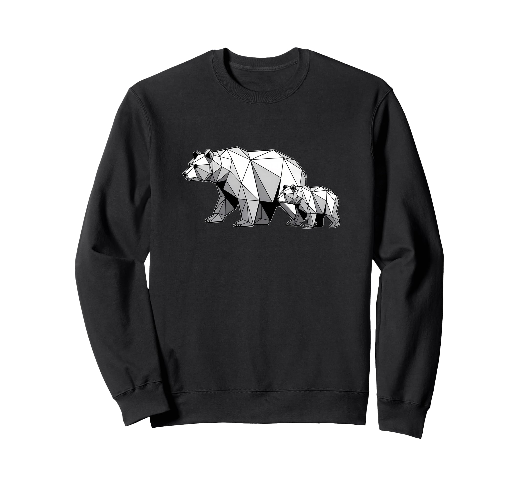 Wildlife Geometric Papa Mama Bear Sweatshirt - Trendy Graphic for Adults - T-Shirt, Sweatshirt, Hoodie