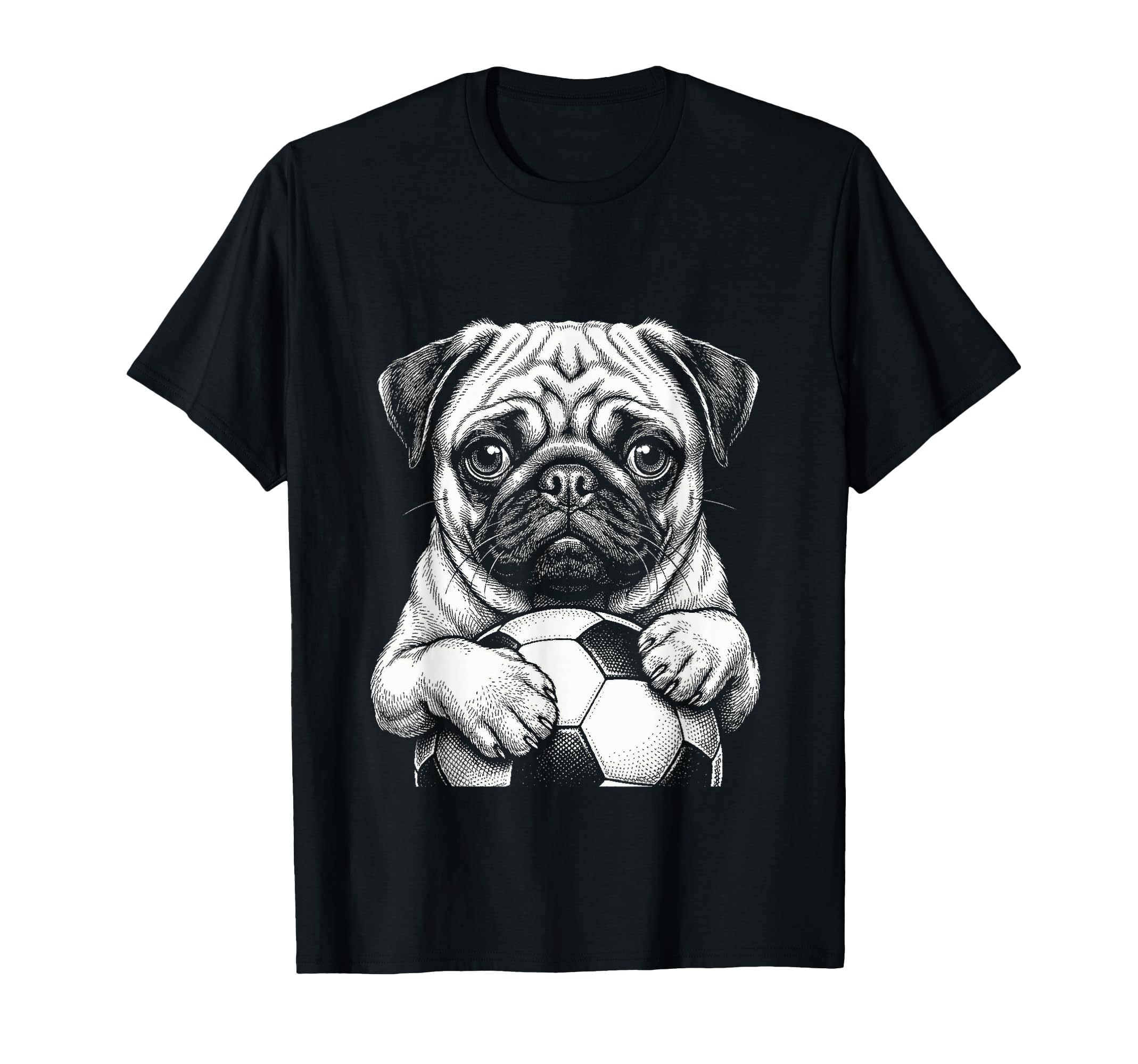 Fans Ball Mascot Black And White Dog T-Shirt - Custom Art Print Men Women - T-Shirt, Sweatshirt, Hoodie