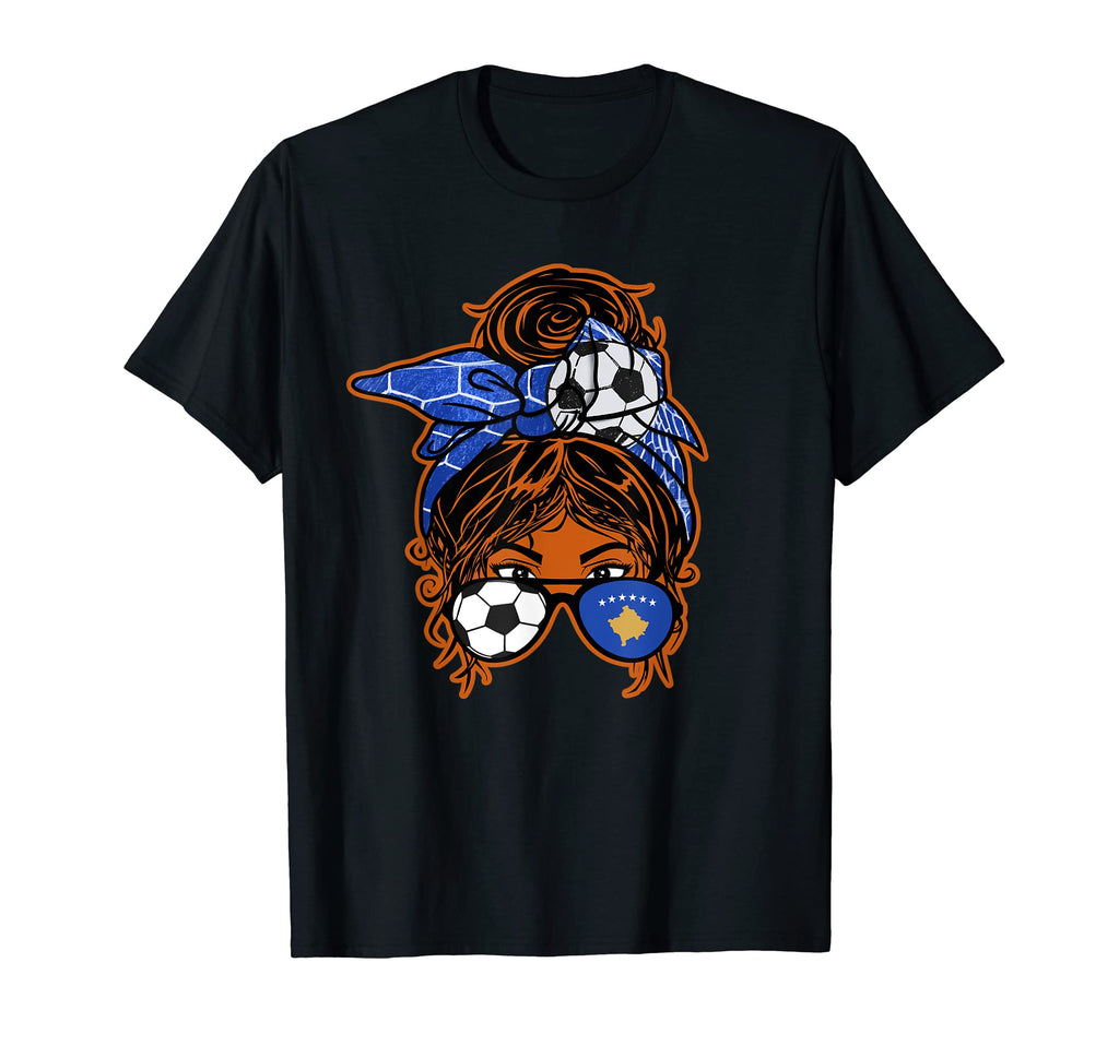 Messy Bun Hair Brown Skin Soccer T-Shirt - Novelty Apparel for Adults - T-Shirt, Sweatshirt, Hoodie