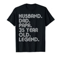 Husband Dad Papa 35 Year Old Legend Dad T-Shirt - Custom Art Print Unisex - T-Shirt, Sweatshirt, Hoodie