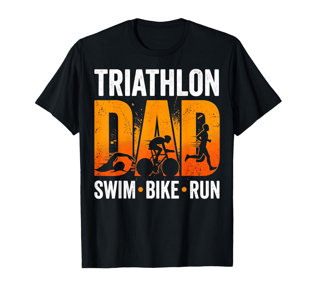 Fathers Day Triathlon Dad Swim Bike T-Shirt - Minimalist Print for Adults - T-Shirt, Sweatshirt, Hoodie