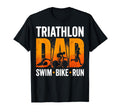 Fathers Day Triathlon Dad Swim Bike T-Shirt - Minimalist Print for Adults - T-Shirt, Sweatshirt, Hoodie
