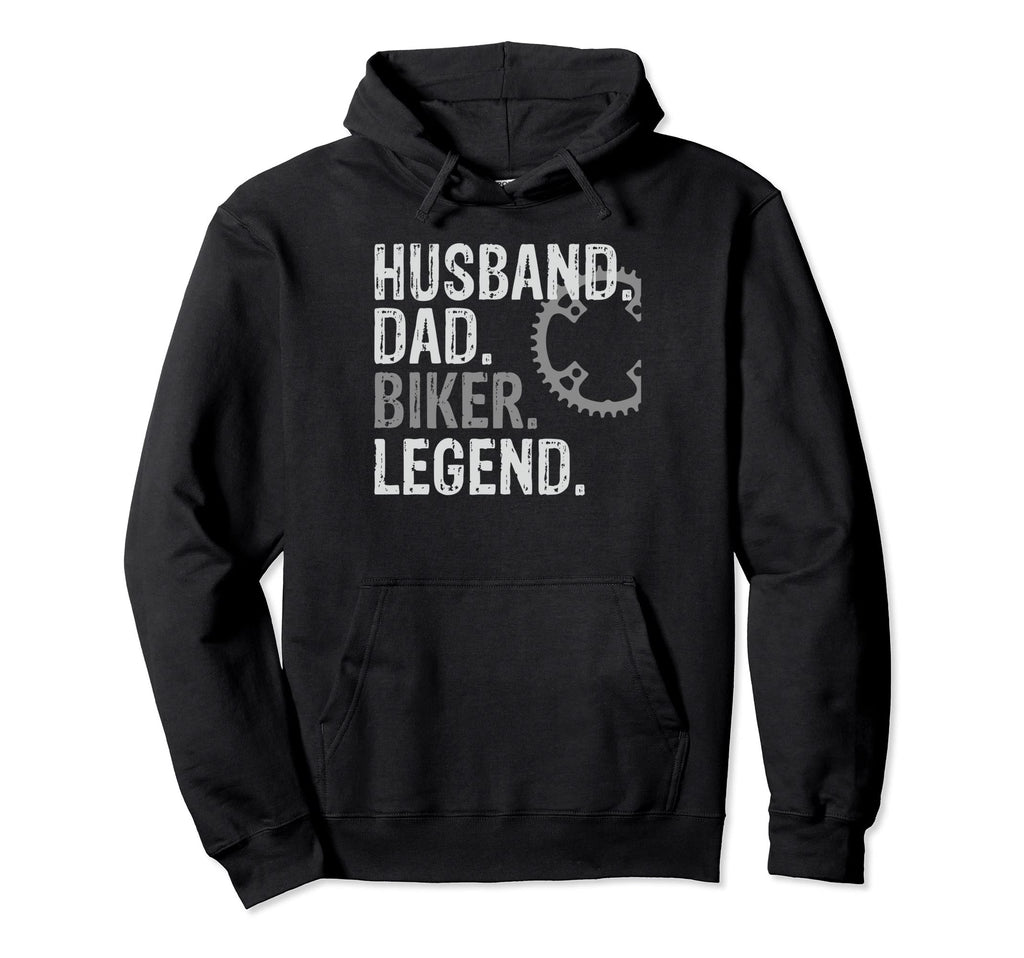 Husband Dad Biker Legend Mountain Bike Hoodie - Casual Everyday Wear Unisex - T-Shirt, Sweatshirt, Hoodie