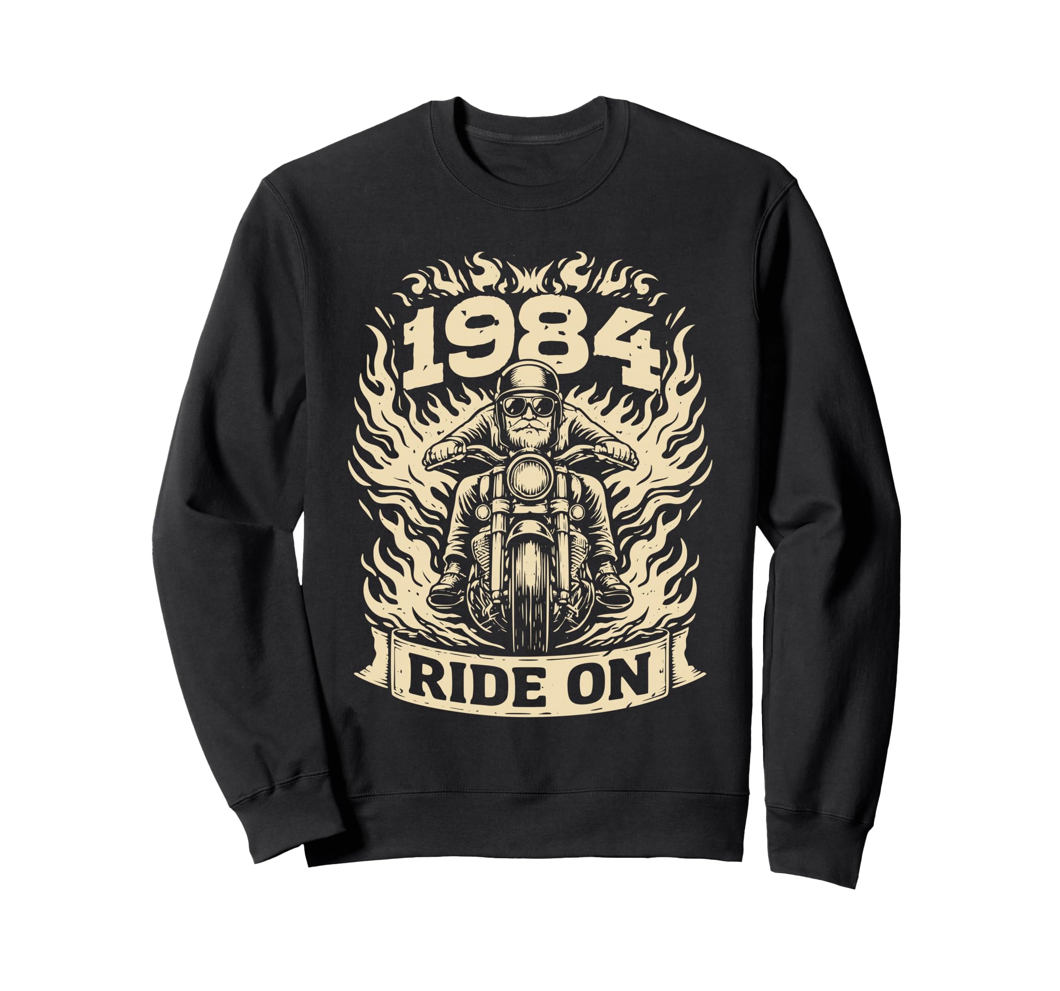 Biker 1984 Ride Birthday Motorcycle Sweatshirt - Graphic Print Men Women - T-Shirt, Sweatshirt, Hoodie