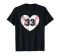 Baseball Heart Player 33 Baseball Mom T-Shirt - Unique Graphic for Adults - T-Shirt, Sweatshirt, Hoodie