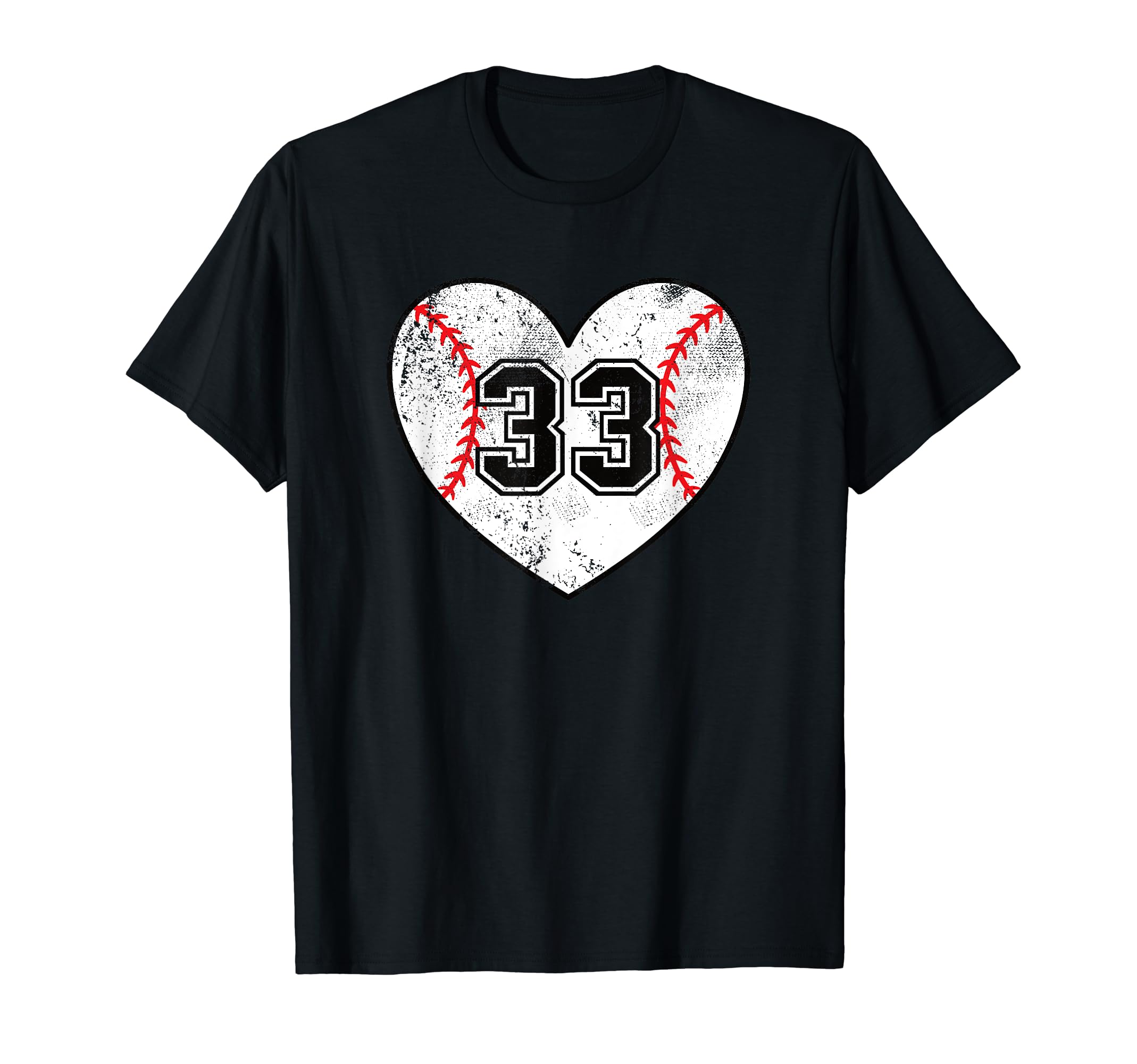 Baseball Heart Player 33 Baseball Mom T-Shirt - Unique Graphic for Adults - T-Shirt, Sweatshirt, Hoodie