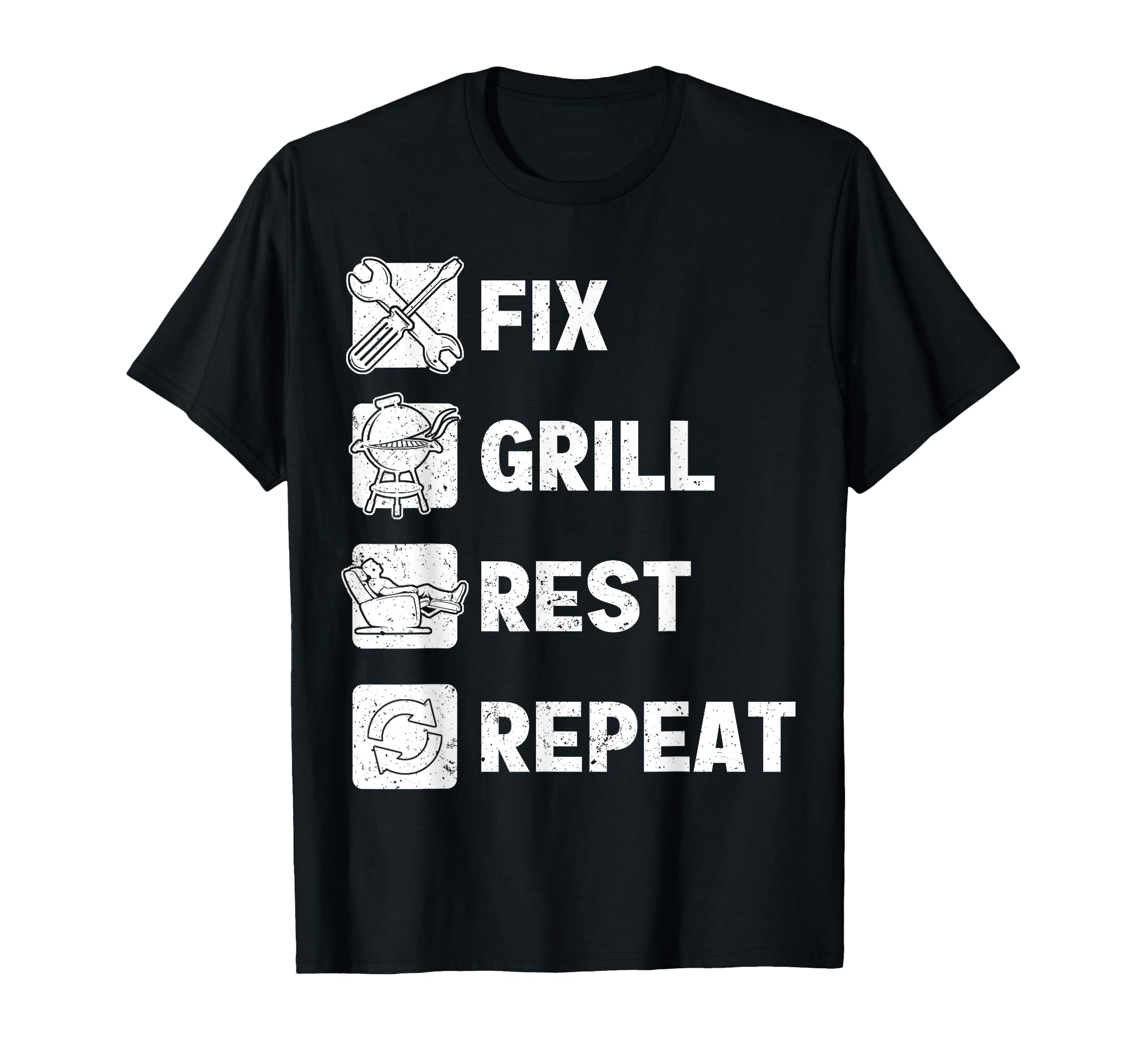Mens Funny Dad Fix Grill Rest T-Shirt - Aesthetic Graphic for Adults - T-Shirt, Sweatshirt, Hoodie