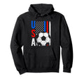 Usa Flag Soccer Tournament Hoodie - Minimalist Print Men Women - T-Shirt, Sweatshirt, Hoodie