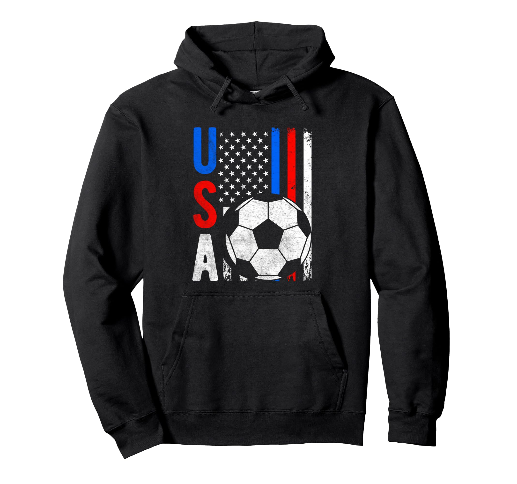Usa Flag Soccer Tournament Hoodie - Minimalist Print Men Women - T-Shirt, Sweatshirt, Hoodie