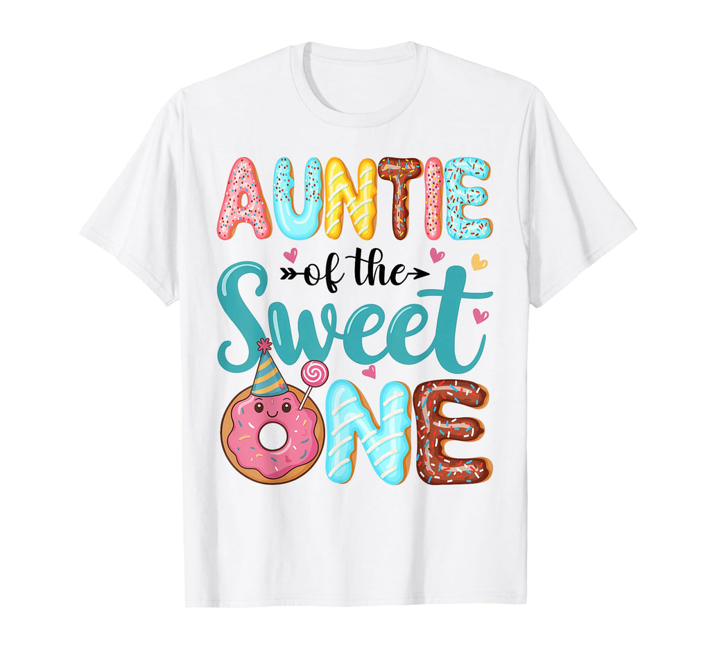Auntie Sweet One 1St Birthday Donut T-Shirt - Graphic Print for Adults - T-Shirt, Sweatshirt, Hoodie