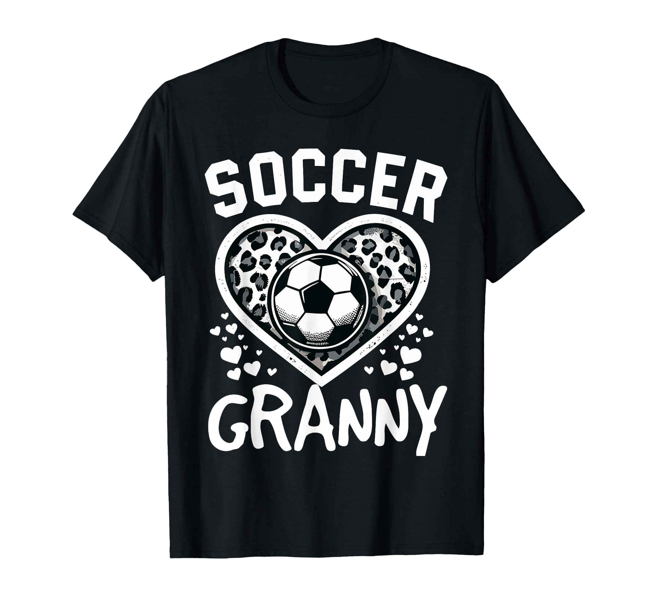 Soccer Granny Leopard Heart Granny T-Shirt - Minimalist Print for Adults - T-Shirt, Sweatshirt, Hoodie