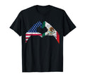 America Mexico Flag Mexican Roots T-Shirt - Custom Art Print Unisex - T-Shirt, Sweatshirt, Hoodie