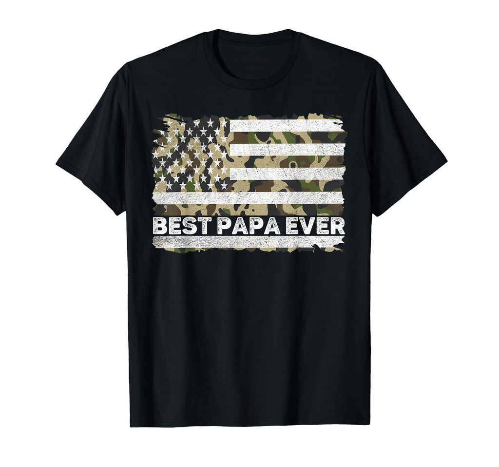 Best Papa Ever Grandpa Camo American T-Shirt - Custom Art Print Unisex - T-Shirt, Sweatshirt, Hoodie