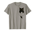 Black Cat Pocket Funny Gifts Cat Mom Cat T-Shirt - Graphic Print Unisex - T-Shirt, Sweatshirt, Hoodie