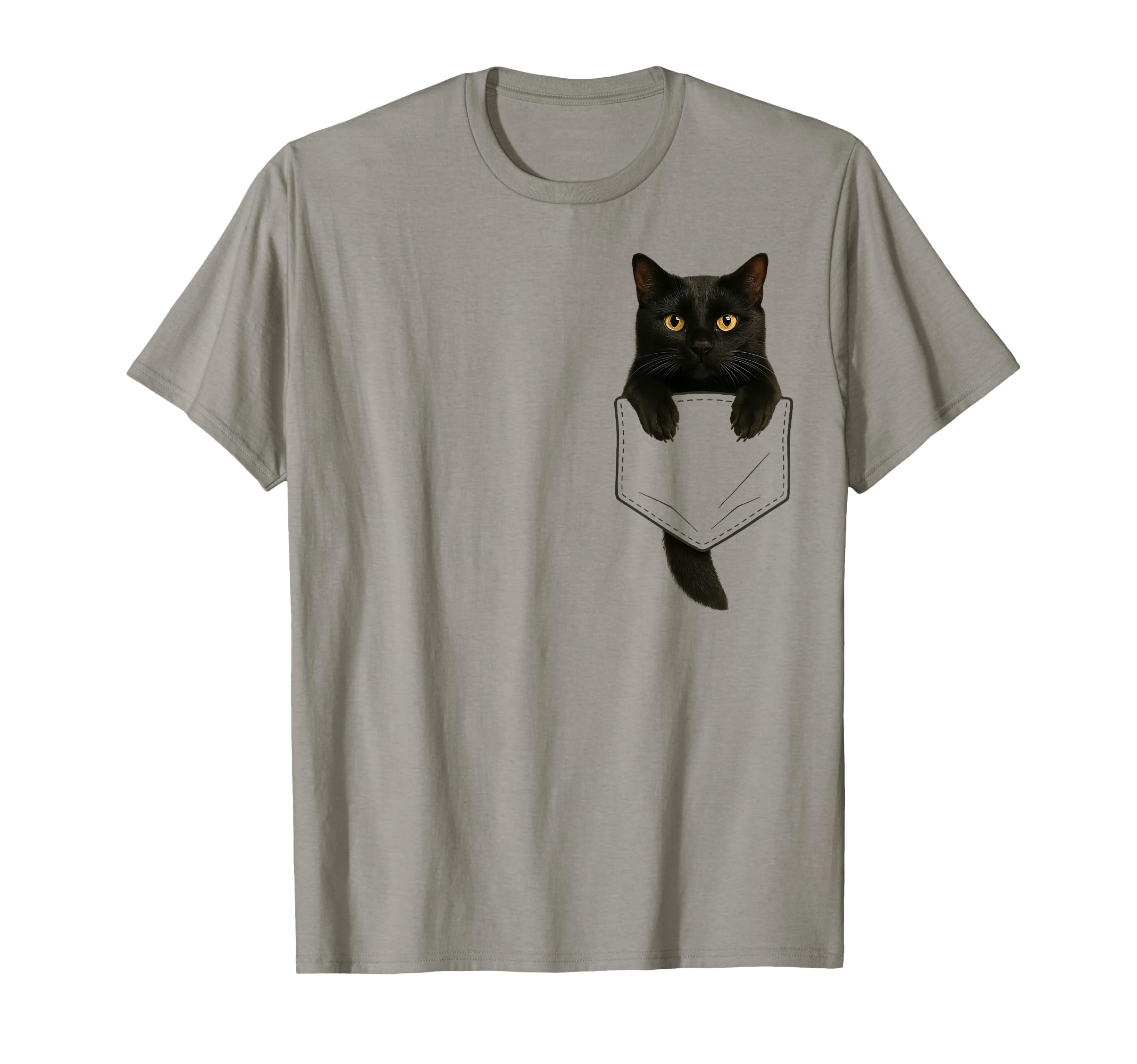 Black Cat Pocket Funny Gifts Cat Mom Cat T-Shirt - Graphic Print Unisex - T-Shirt, Sweatshirt, Hoodie