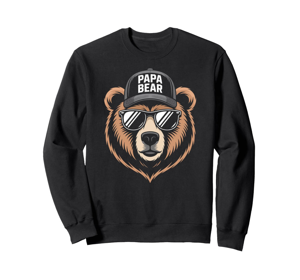 Papa Bear Shades Hat Sweatshirt - Novelty Apparel Unisex - T-Shirt, Sweatshirt, Hoodie
