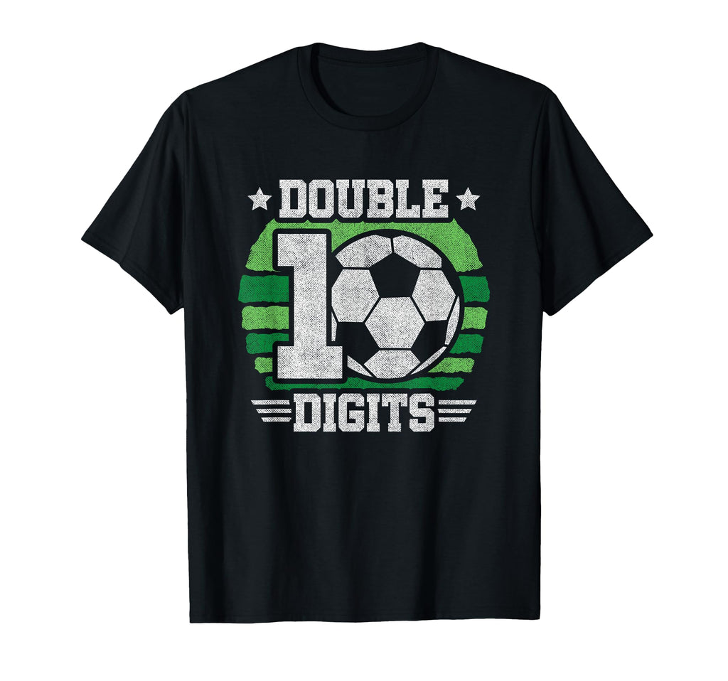 Soccer Birthday 10 Year Old Double T-Shirt - Aesthetic Graphic Unisex - T-Shirt, Sweatshirt, Hoodie