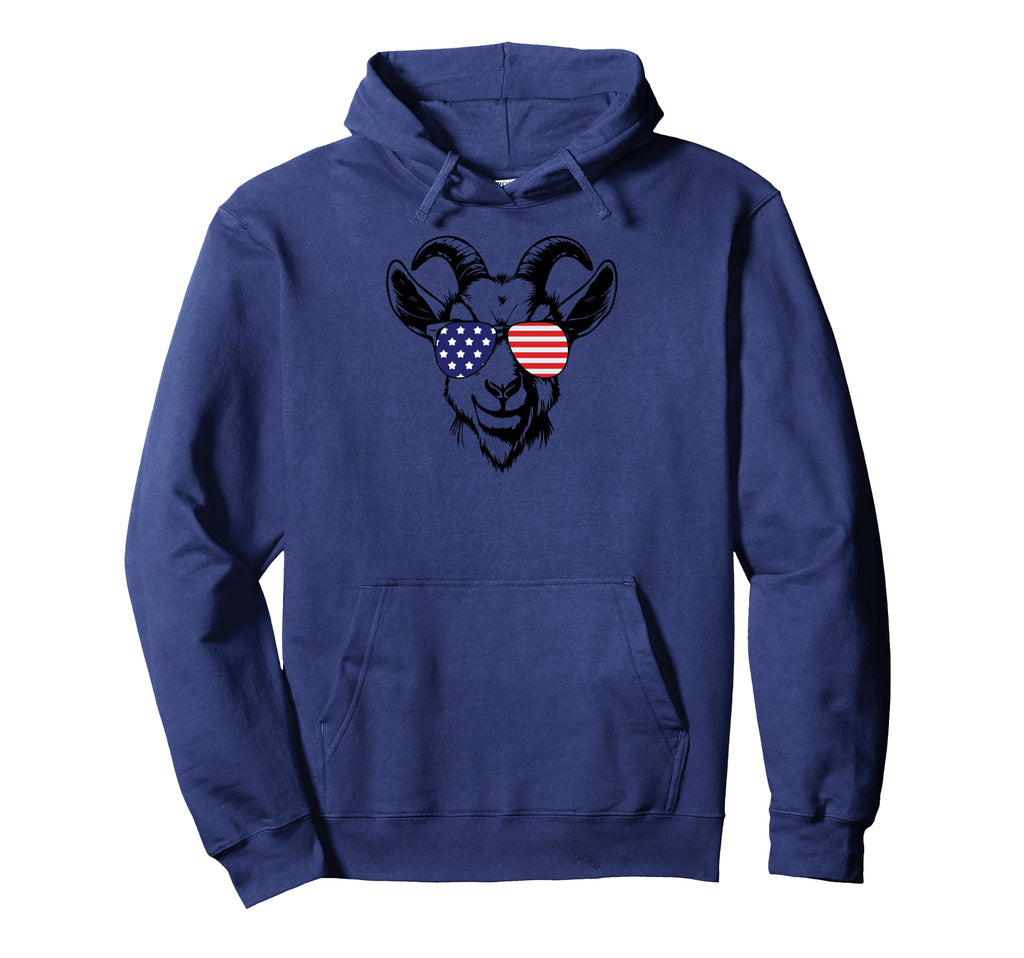 American Flag Goat Glasses Goat Dad Hoodie - Streetwear Style Unisex - T-Shirt, Sweatshirt, Hoodie
