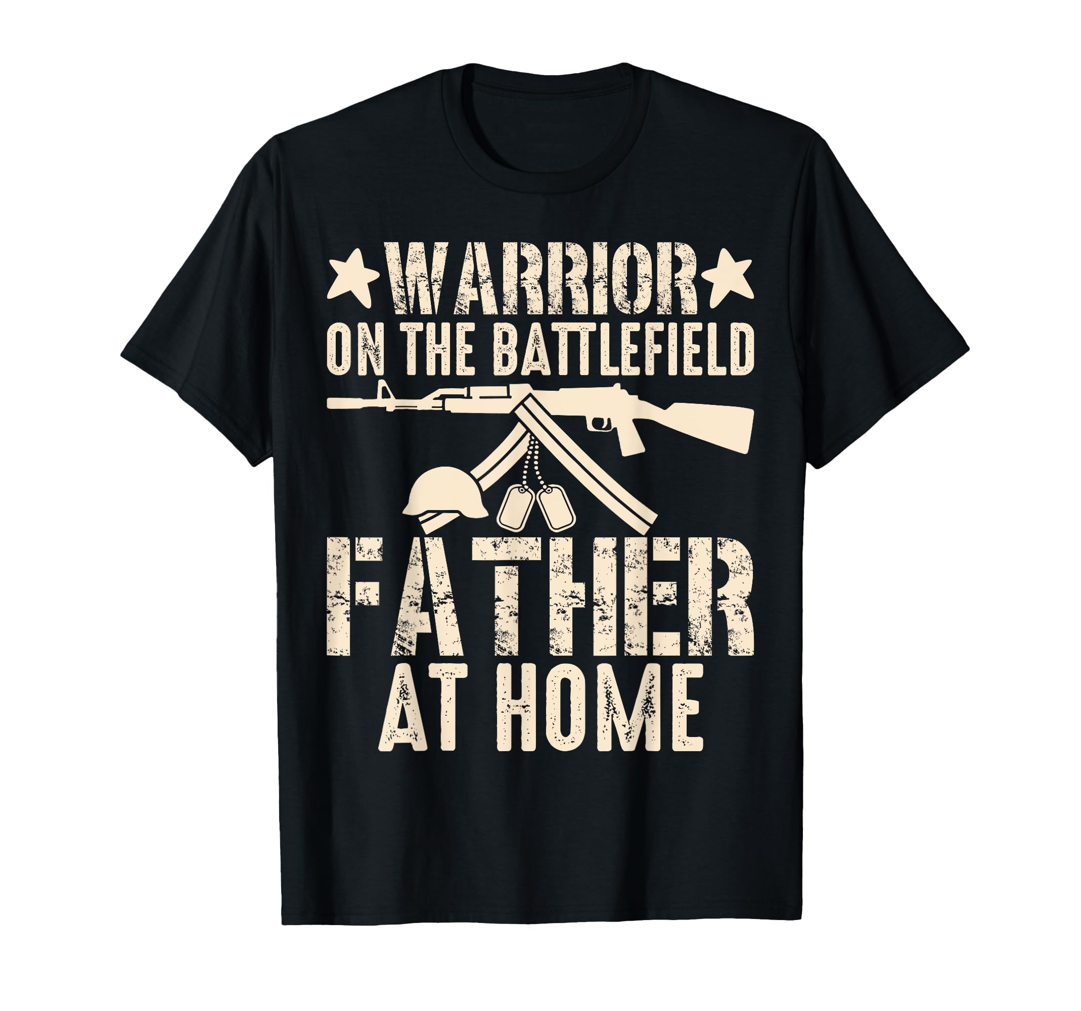 Warrior Battlefield Father Home Veteran T-Shirt - Minimalist Print Unisex - T-Shirt, Sweatshirt, Hoodie