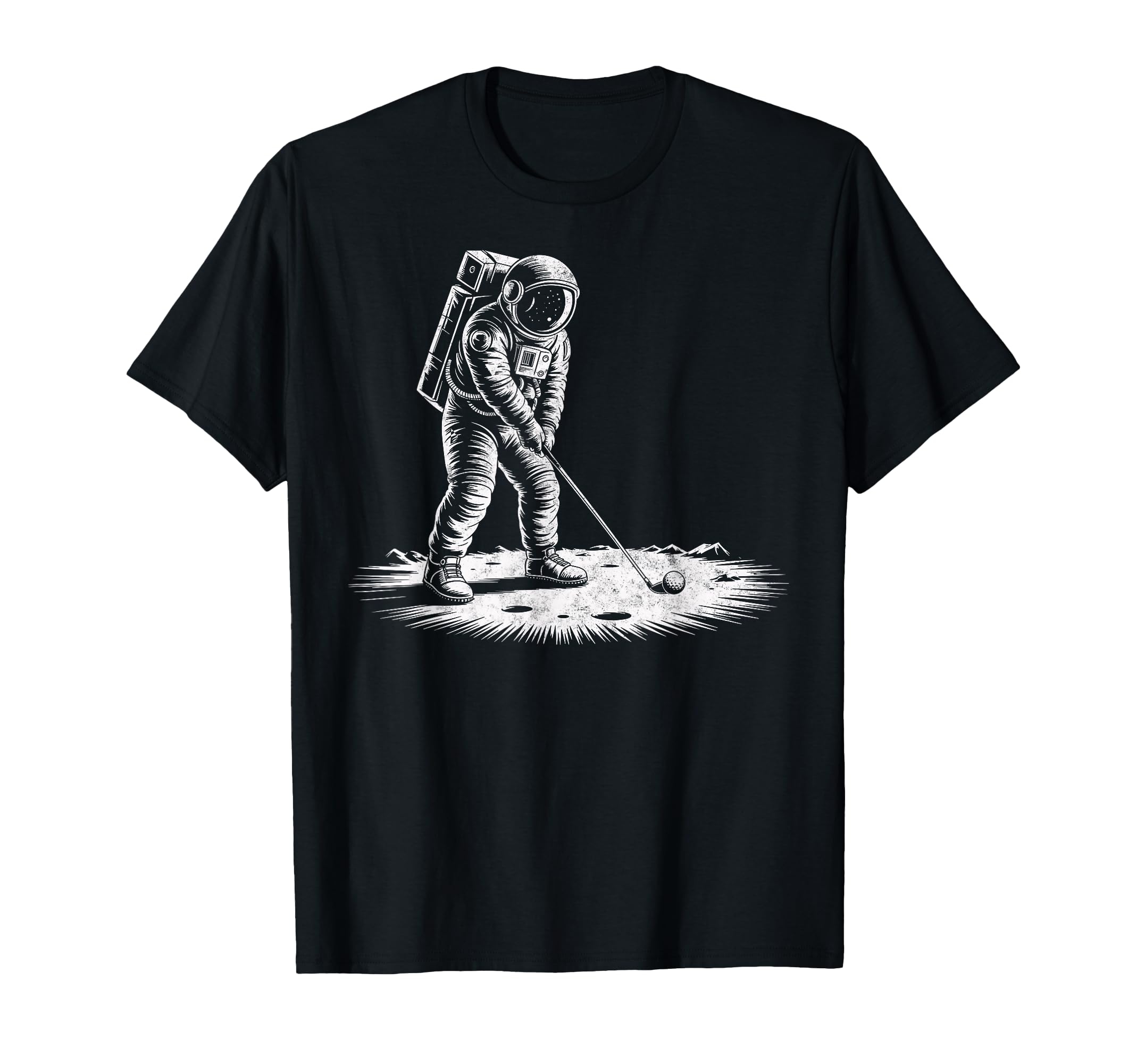 Astronaut Golf Player Golfer Golfing T-Shirt - Unique Graphic for Adults - T-Shirt, Sweatshirt, Hoodie