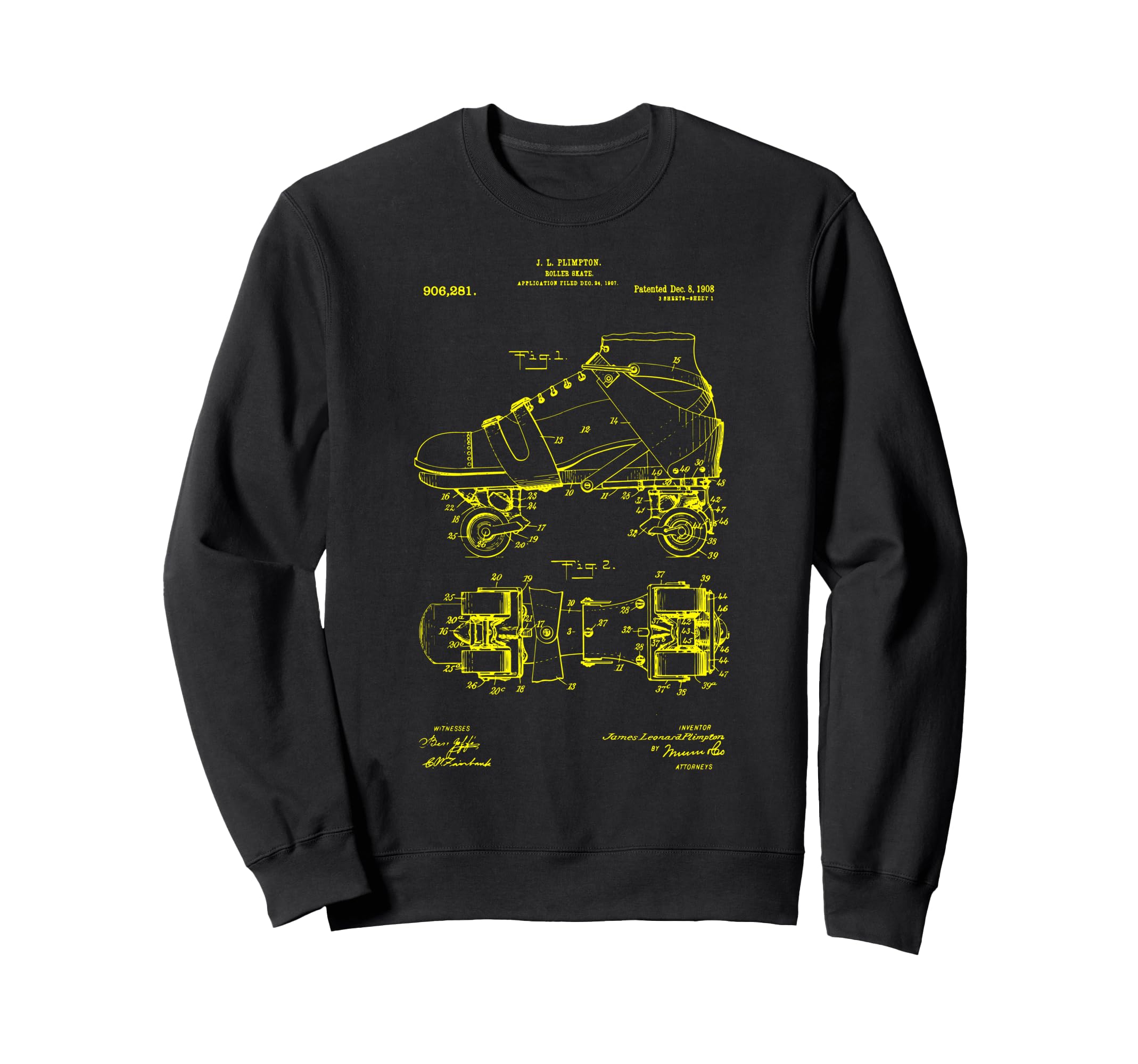 Roller Derby Skates Patent Sweatshirt - Unique Graphic for Adults - T-Shirt, Sweatshirt, Hoodie