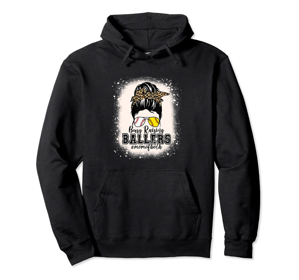 Busy Raising Ballers Mom Both Dance Hoodie - Casual Everyday Wear Unisex - T-Shirt, Sweatshirt, Hoodie