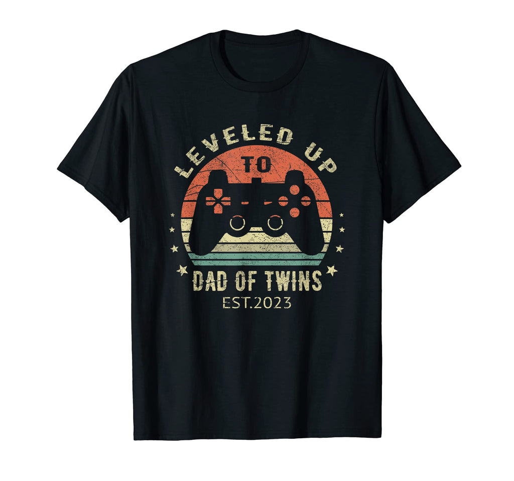 Mens Leveled Up To Dad Twins 2023 T-Shirt - Streetwear Style for Adults - T-Shirt, Sweatshirt, Hoodie