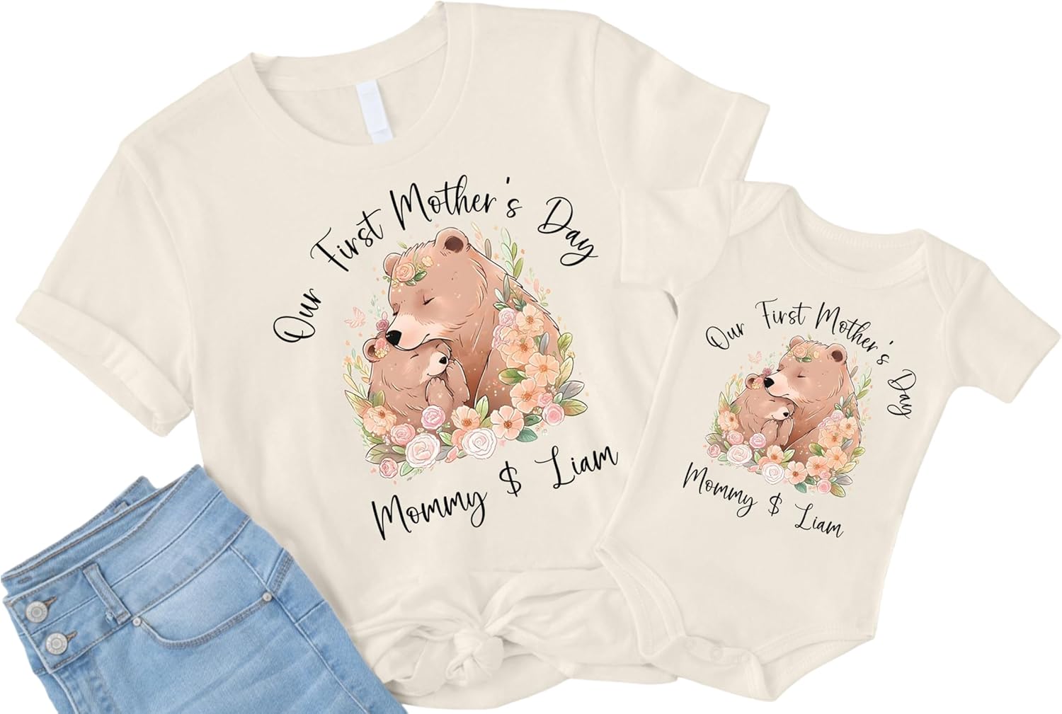 Personalized Our First Mothers Day Matching Custom - Adult & Kids T-Shirts, Sweatshirts & Hoodies apparel design preview 1