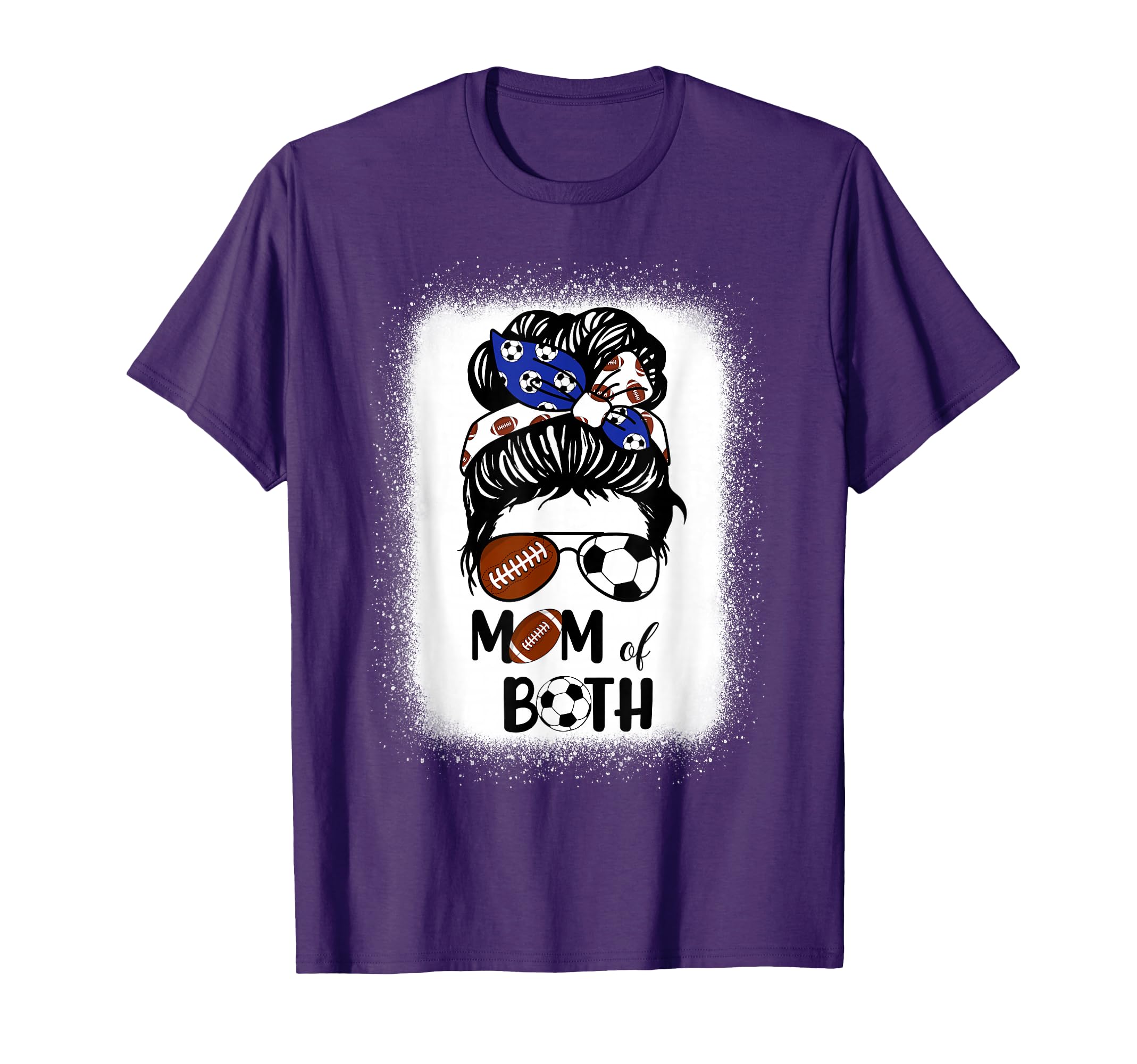 Messy Bun Soccer Mom Football Mom Both T-Shirt - Fun Novelty Design Unisex - T-Shirt, Sweatshirt, Hoodie