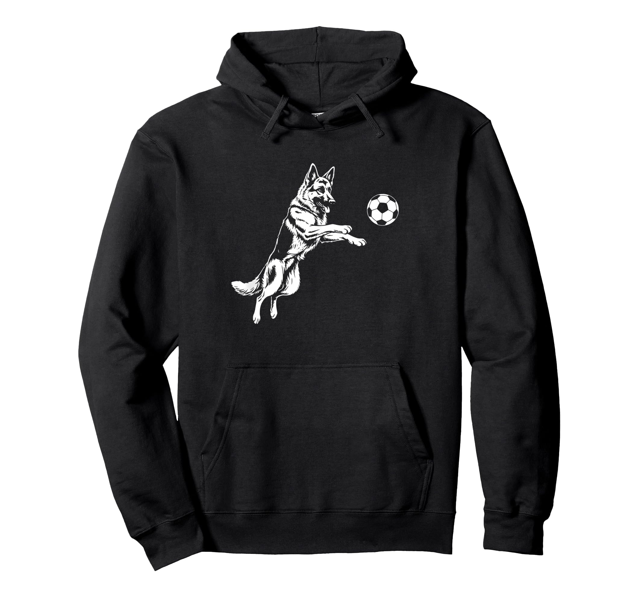 German Shepherd Soccer Player Dog Hoodie - Casual Everyday Wear Men Women - T-Shirt, Sweatshirt, Hoodie
