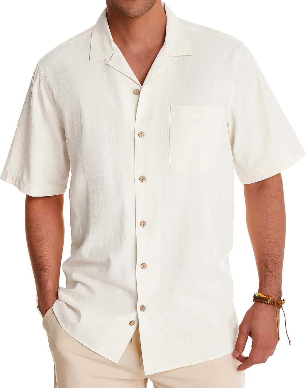 Mens Linen Cotton Hawaiian Short Sleeve Button Down - Adult & Kids T-Shirts, Sweatshirts & Hoodies apparel design preview 1