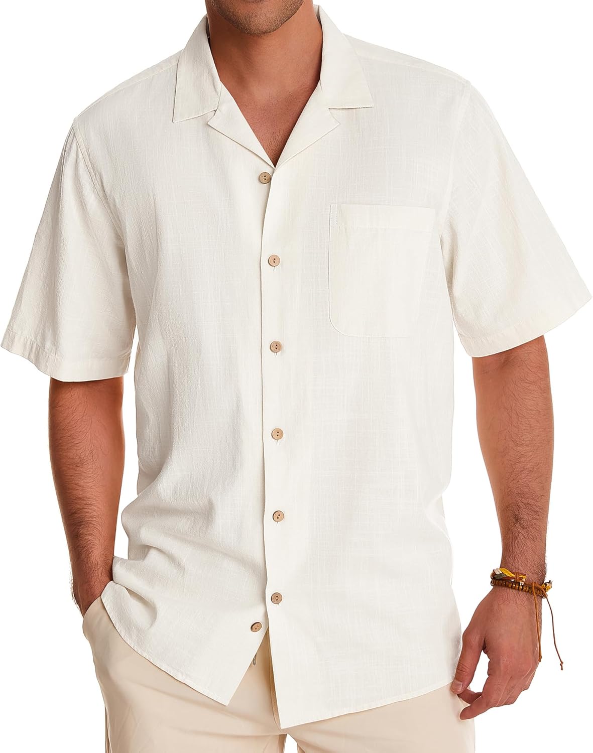 Mens Linen Cotton Hawaiian Short Sleeve Button Down - Adult & Kids T-Shirts, Sweatshirts & Hoodies apparel design preview 1