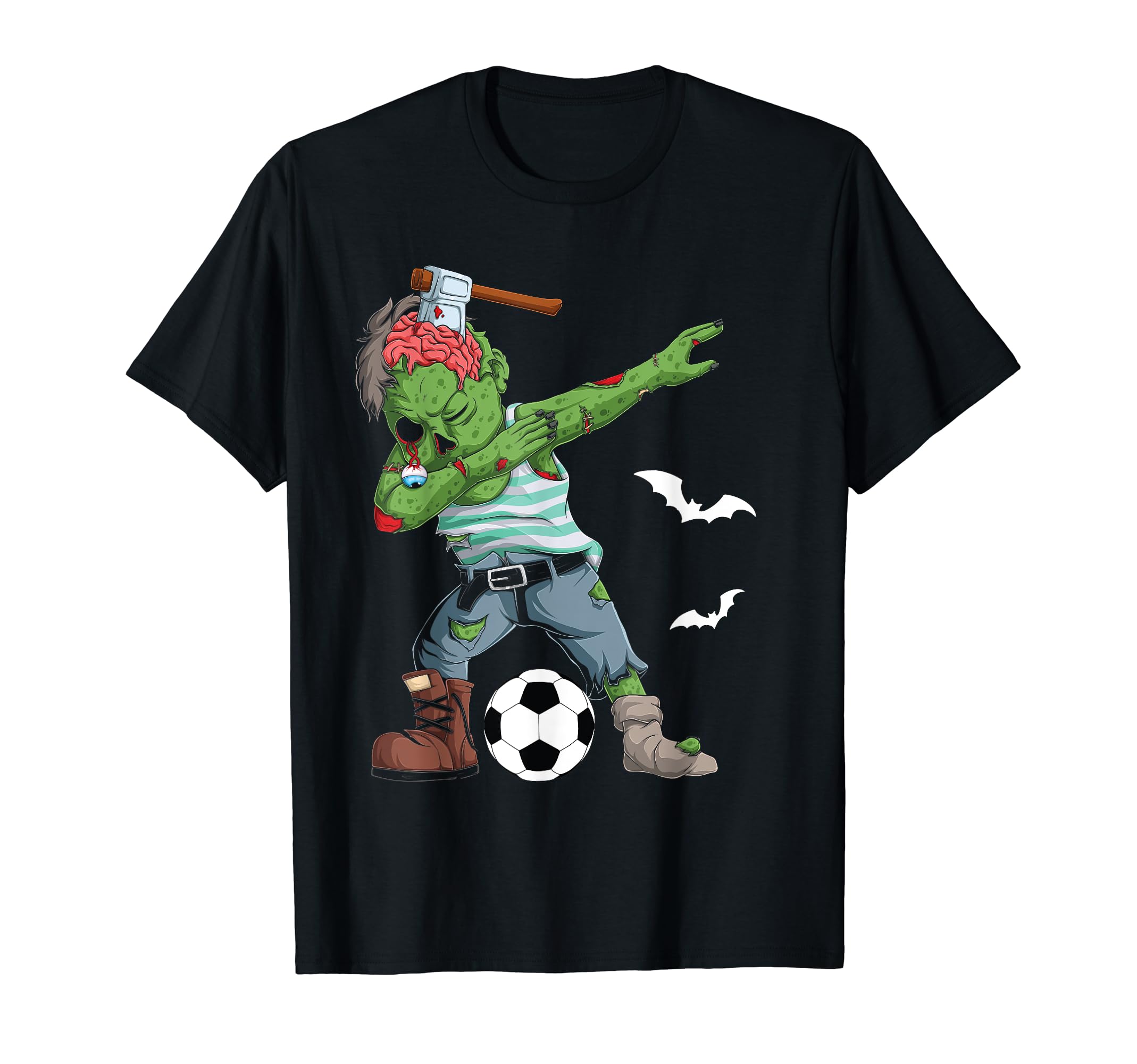 Dabbing Zombie Playing Soccer Player T-Shirt - Trendy Graphic for Adults - T-Shirt, Sweatshirt, Hoodie