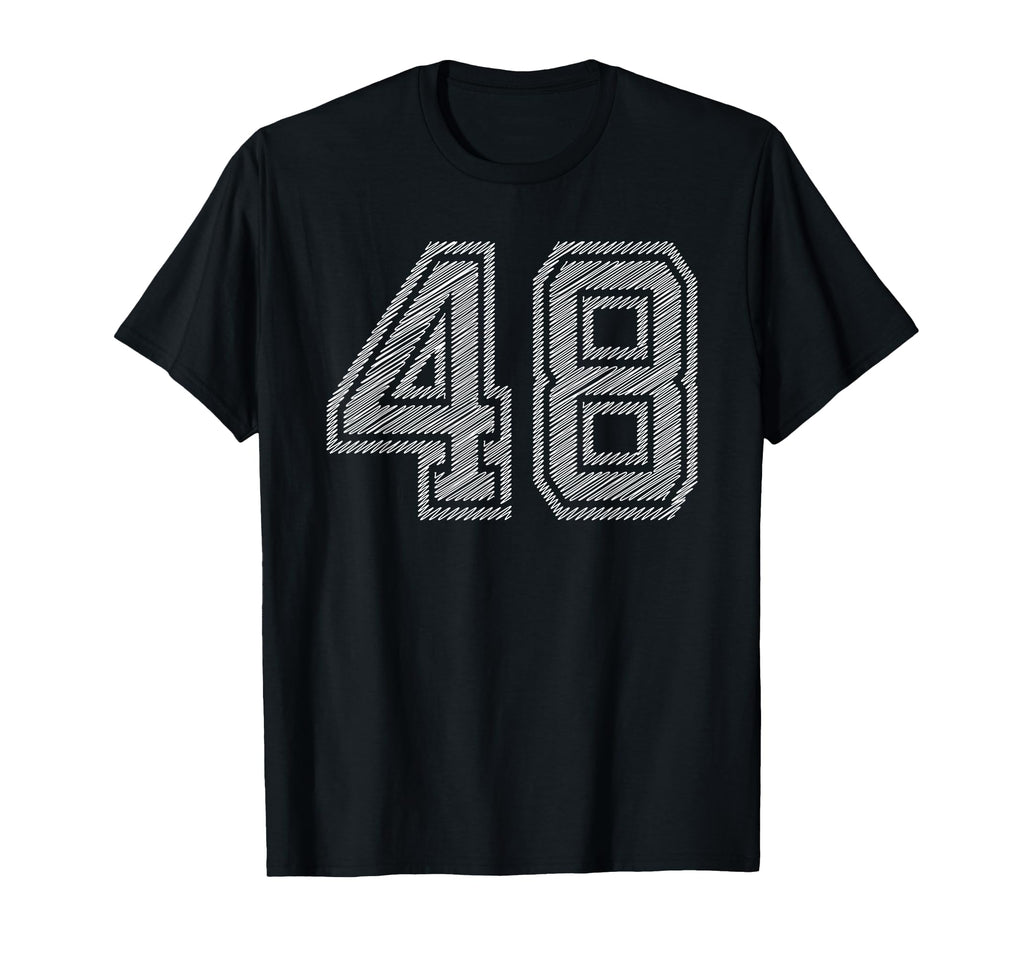 Number 48 Baseball Basketball Football T-Shirt - Aesthetic Graphic Unisex - T-Shirt, Sweatshirt, Hoodie