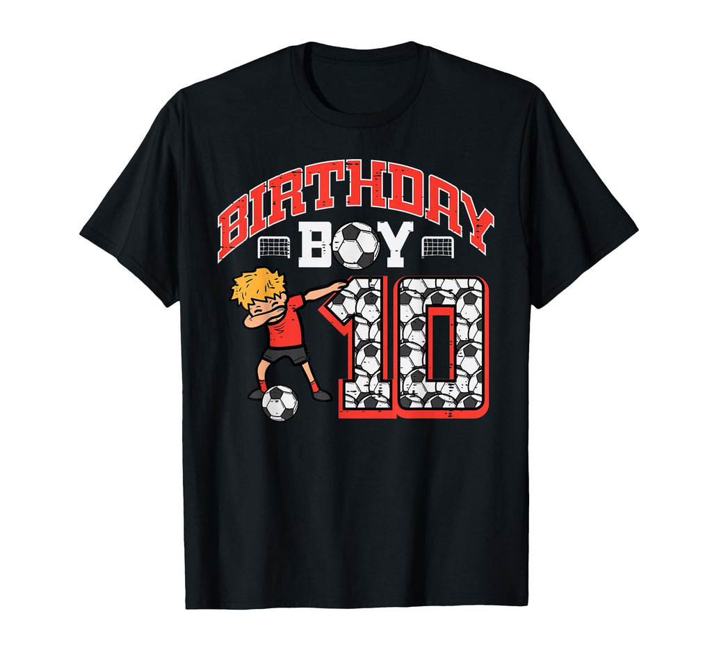 Birthday 10 Soccer Dab 10Th Birthday T-Shirt - Minimalist Print for Adults - T-Shirt, Sweatshirt, Hoodie
