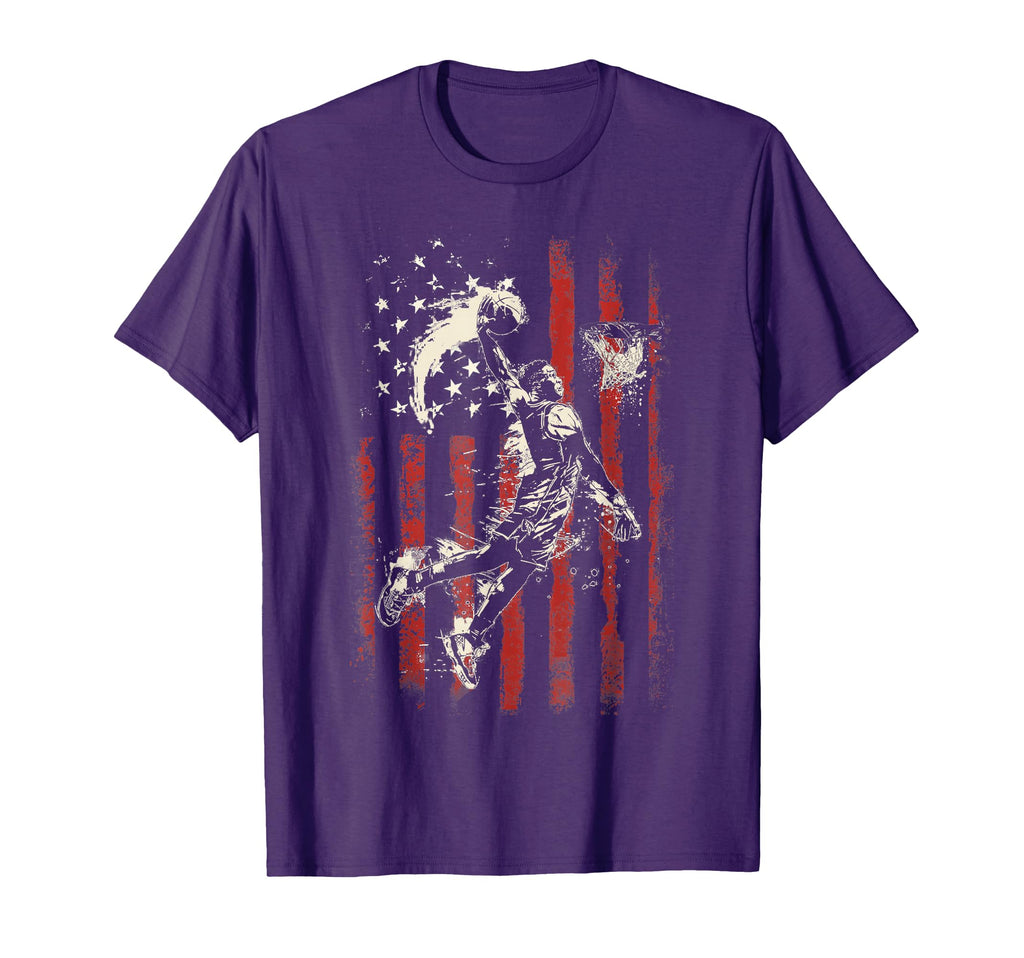 Patriotic Basketball 4Th July Usa T-Shirt - Casual Everyday Wear Men Women - T-Shirt, Sweatshirt, Hoodie