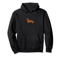 Minimalist Dachshund Art Pocket Hoodie - Fun Novelty Design Men Women - T-Shirt, Sweatshirt, Hoodie