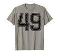 Black Sport Team Number 49 T-Shirt - Fun Novelty Design Unisex - T-Shirt, Sweatshirt, Hoodie