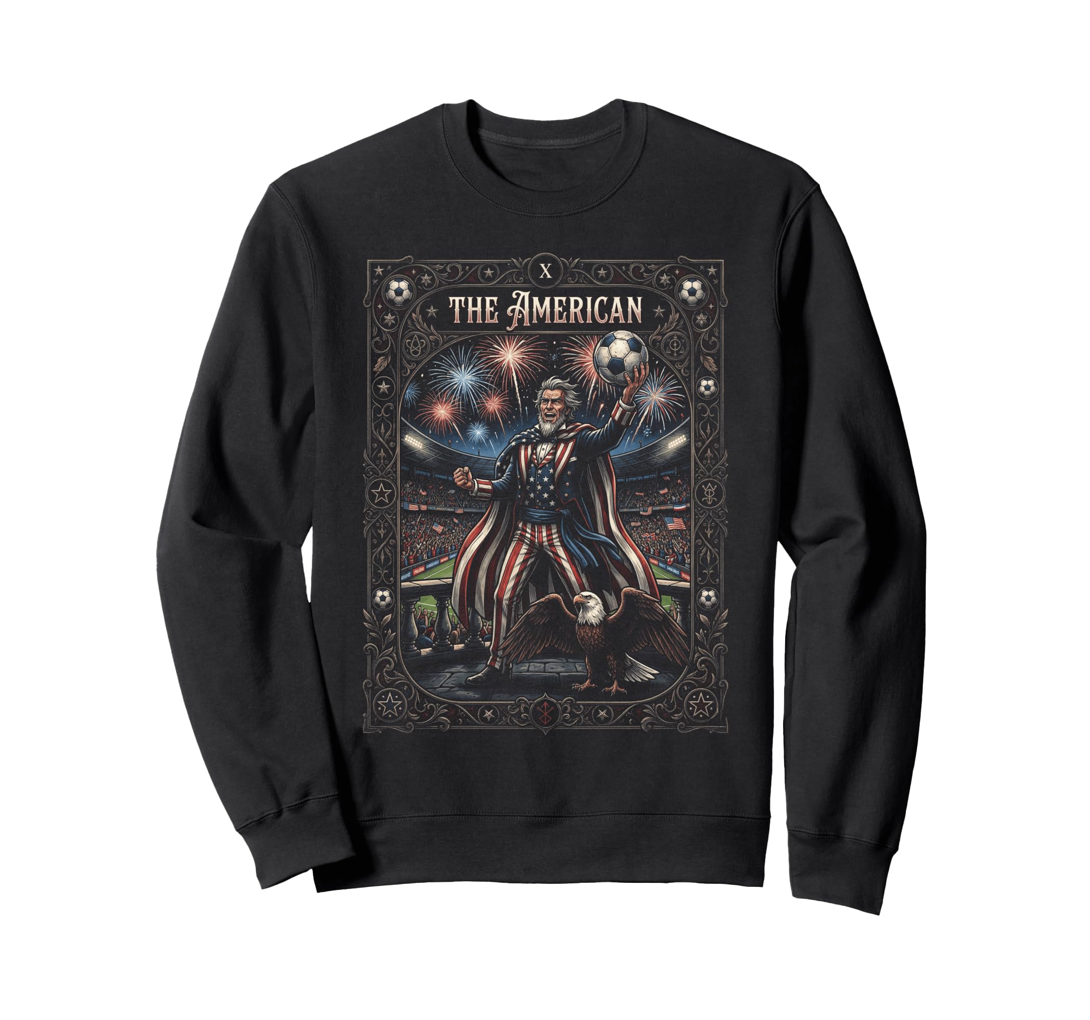 American Uncle Sam Soccer Eagle Sweatshirt - Trendy Graphic for Adults - T-Shirt, Sweatshirt, Hoodie