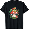 Cute Frog on Mushroom Cartoon Aesthetic Art - Adult & Kids T-Shirts, Sweatshirts & Hoodies apparel design preview 1