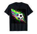Colorful Flaming Soccer Ball Players And T-Shirt - Custom Art Print Unisex - T-Shirt, Sweatshirt, Hoodie