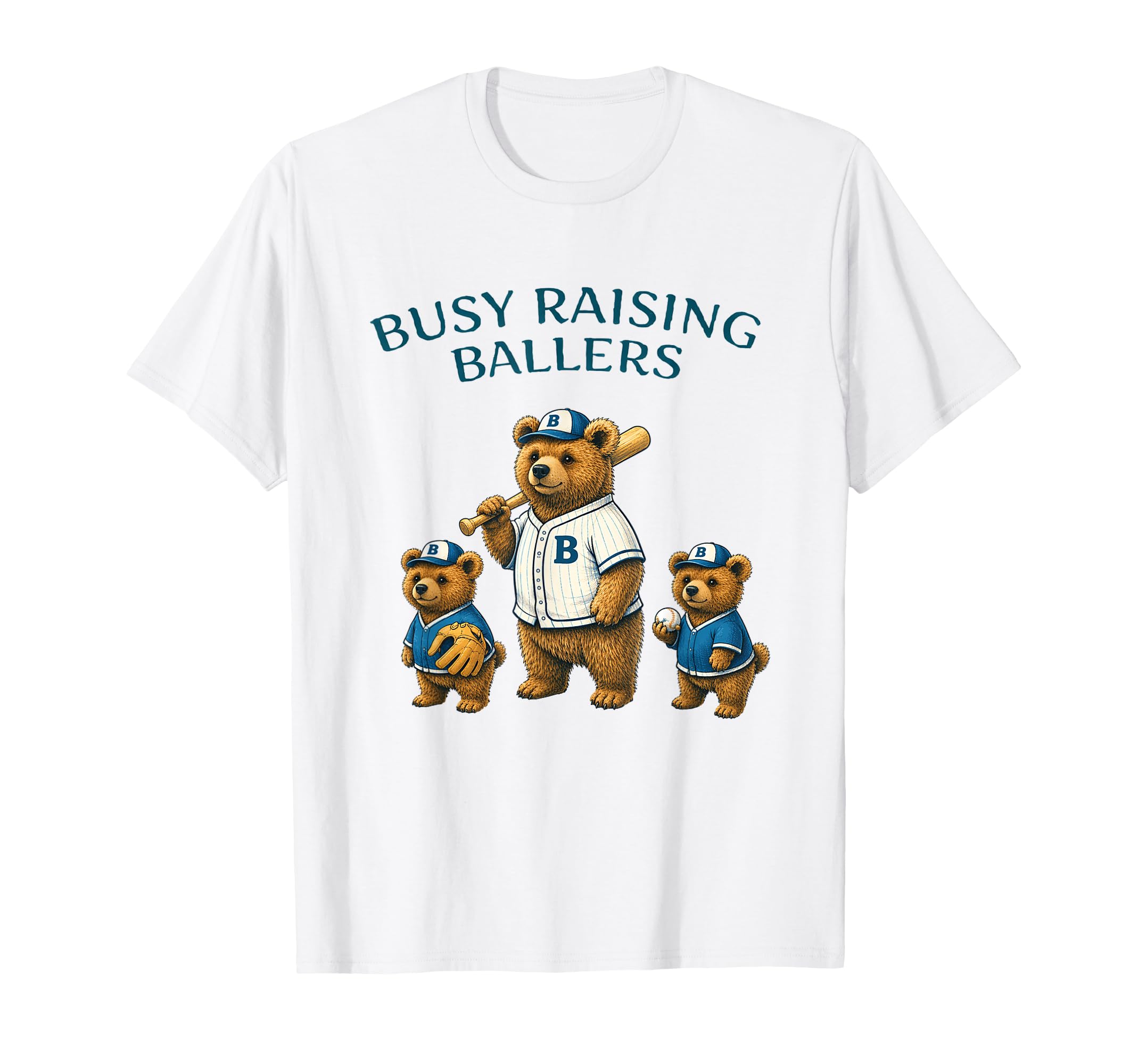 Busy Raising Baller Baseball Softball T-Shirt - Minimalist Print Men Women - T-Shirt, Sweatshirt, Hoodie